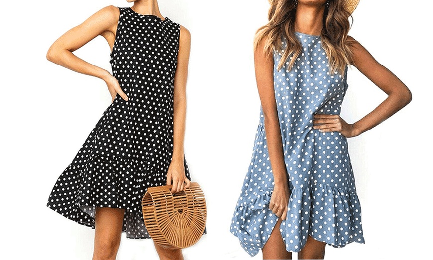 Image 7: Ruffle Polka Dot Dress