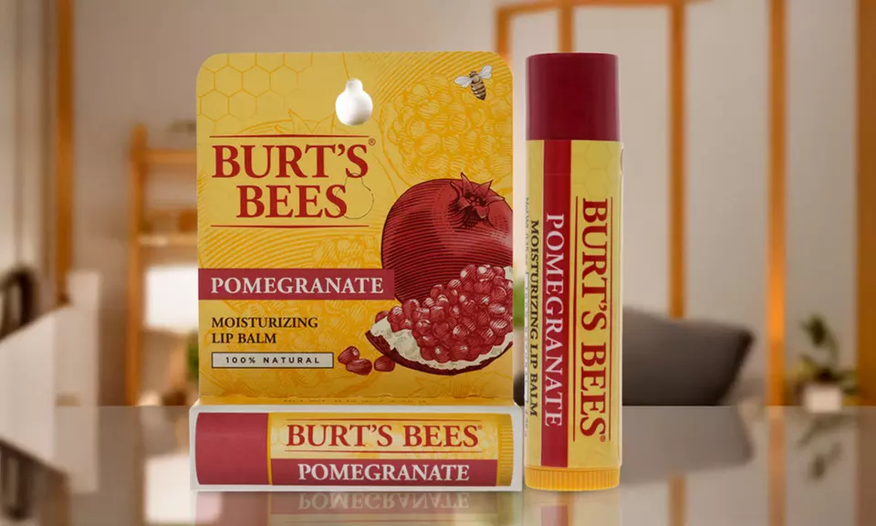 Burts Bees Pomegranate Moisturizing Lip Balm Blister for Unisex 0.15 Oz Lip Balm