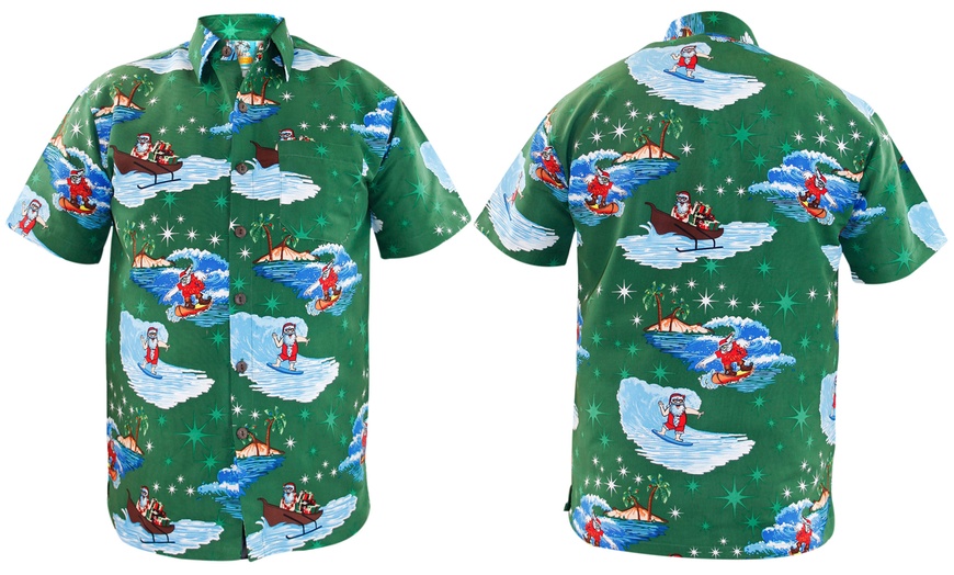 Image 2: Men's Hawaiian Christmas Shirts