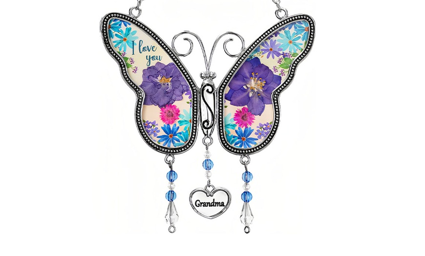 Image 4: Butterfly Wind Chime Suncatcher Garden Pendant