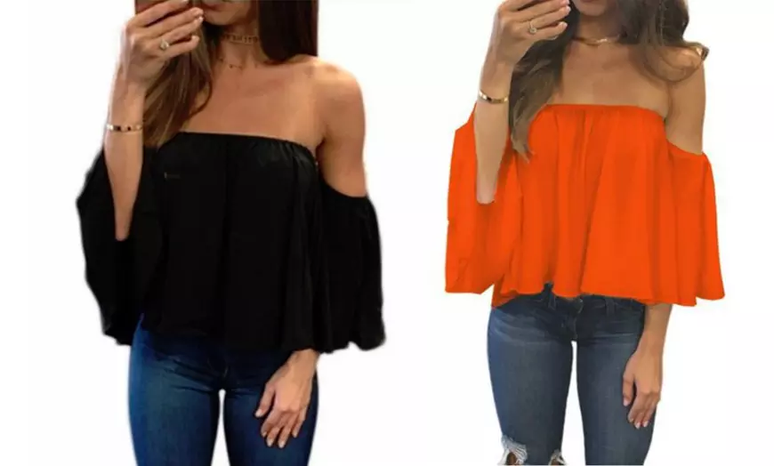 Image 6: Bardot-top met blote schouders