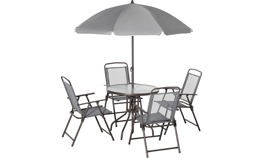 Image 10: Outsunny Six-Piece Garden Bistro Set