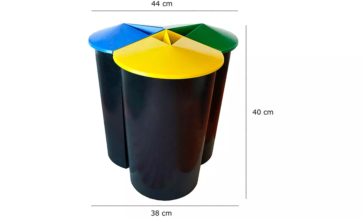 Poubelle recyclage 3 compartiments 40L Zanvic - Second Medium