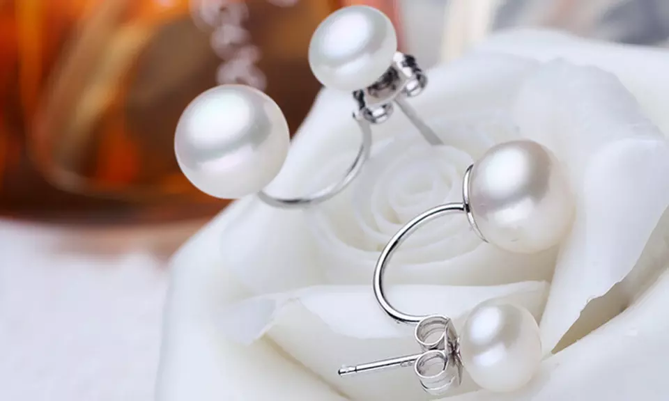 1 ou 3 paires de boucles d'oreilles Sophie en argent et perles de la marque VAN AMSTEL - Primary Image