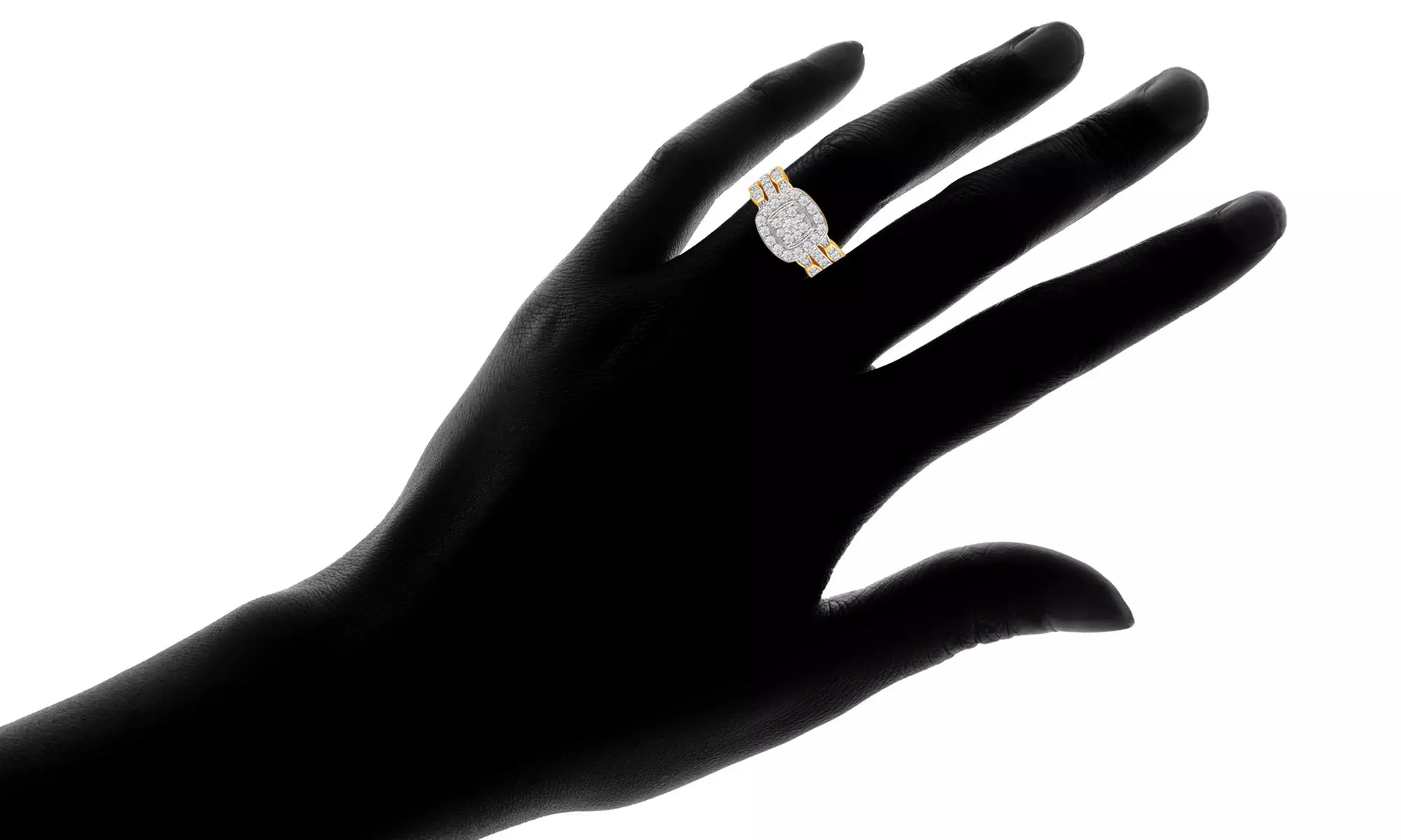 1 1/4 Cttw Diamond Bridal 3-Ring Stackable Set in Sterling Silver by DiamondMuse - Second Medium