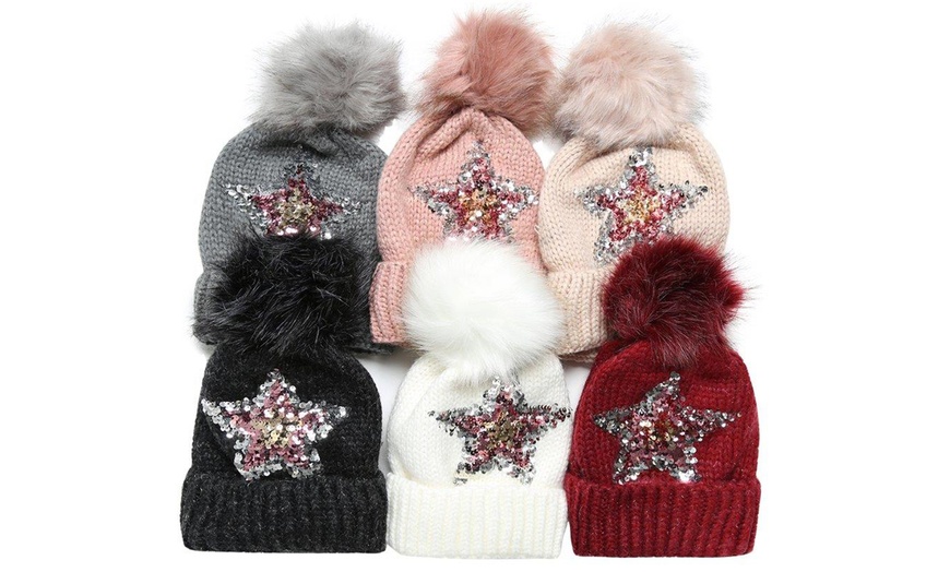 Image 10: Kurt Muller Faux Fur Bobble Hat