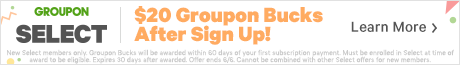 $20 Groupon Bucks Bonus When You Sign Up For Select!