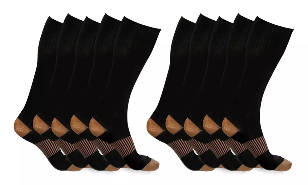 XFit Copper-Infused Compression Socks (5-Pack) - Primary Image