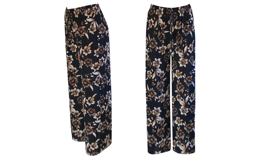 Image 3: Floral Printed Palazzo Trousers