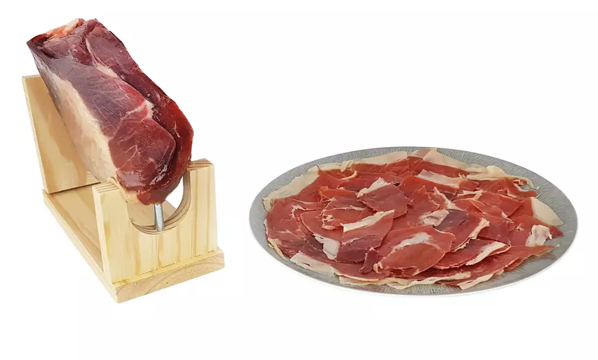 Image 2: 1 of 2 mini Serrano hammen met houder en mes