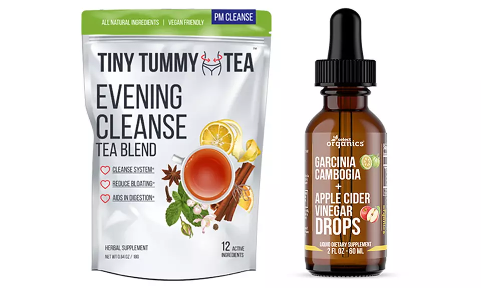Apple Cider Vinegar Weight Loss Drops and Tiny Tummy Tea Bundle - Primary Image