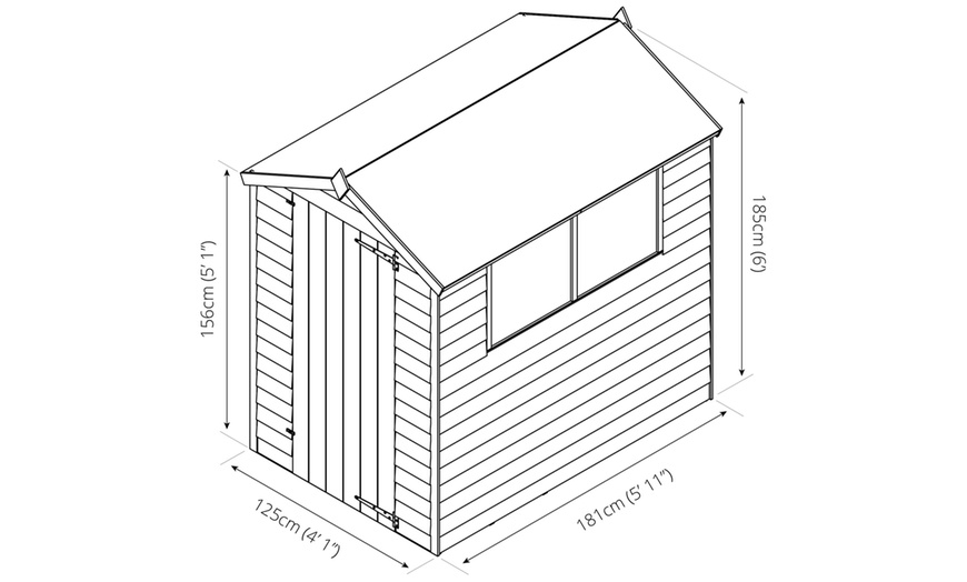 Image 2: Mercia Overlap Wooden Garden Shed