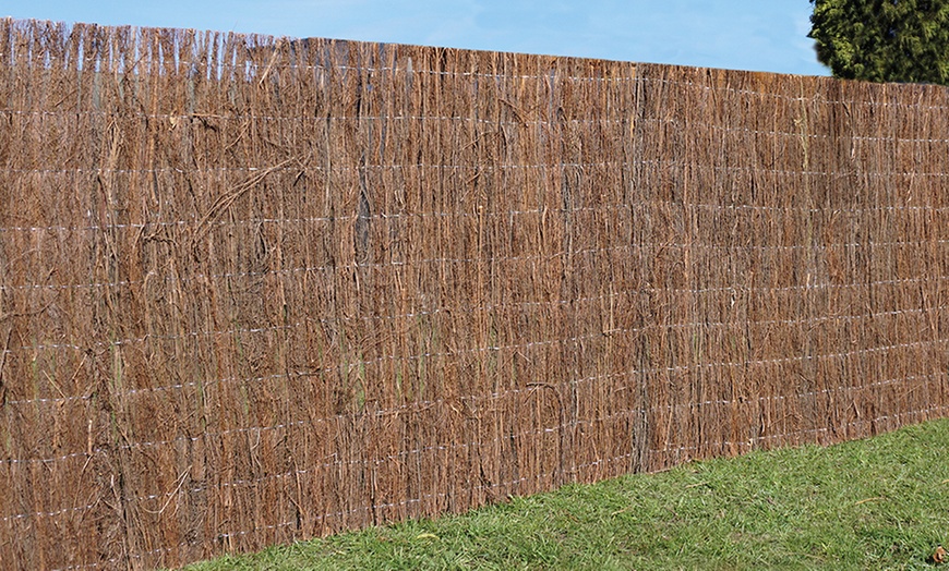 Image 1: Brushwood Thatch Screen Roll