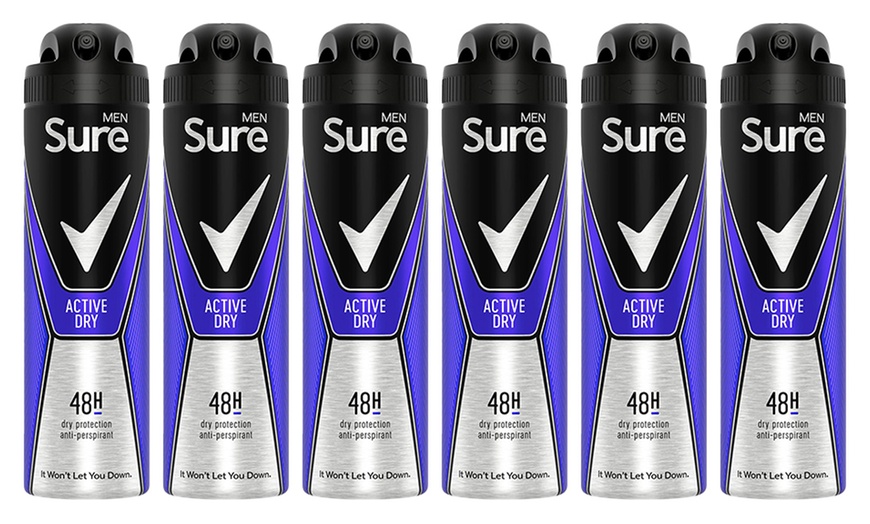 Image 2: Six-Pack of Sure for Men Antiperspirant Body Spray Deodorant