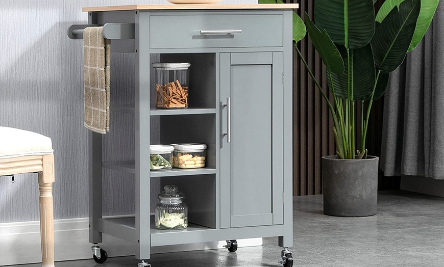 Image 36: HomCom Kitchen Trolley Cart