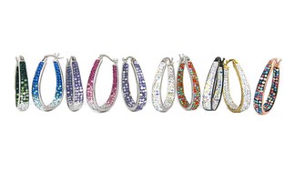 Graduated Crystal Hoop Earrings Made with Swarovski Elements