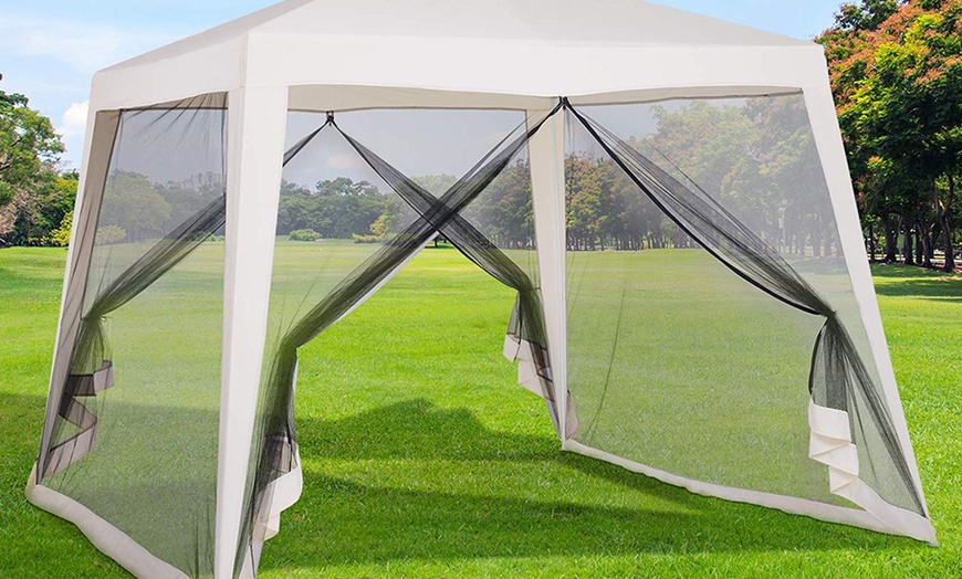 Image 9: Outsunny 3m x 3m Mosquitoes Screen Gazebo Canopy