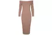 Robe midi col bardot moulante - Second Medium