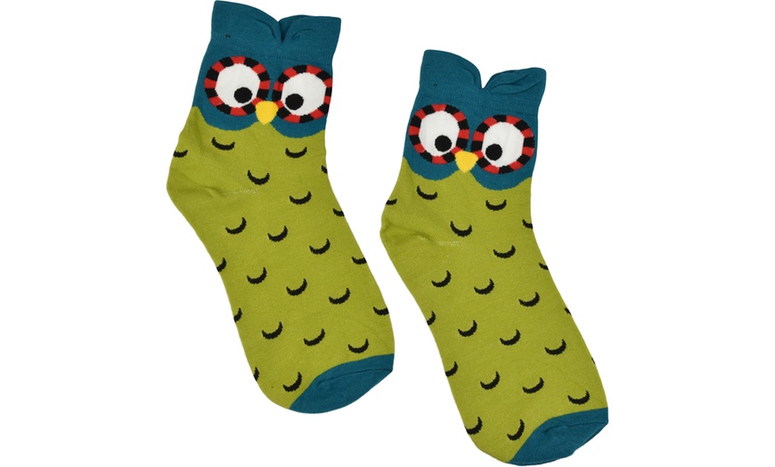 Image 3: Five-Pack of Women's Owl Socks