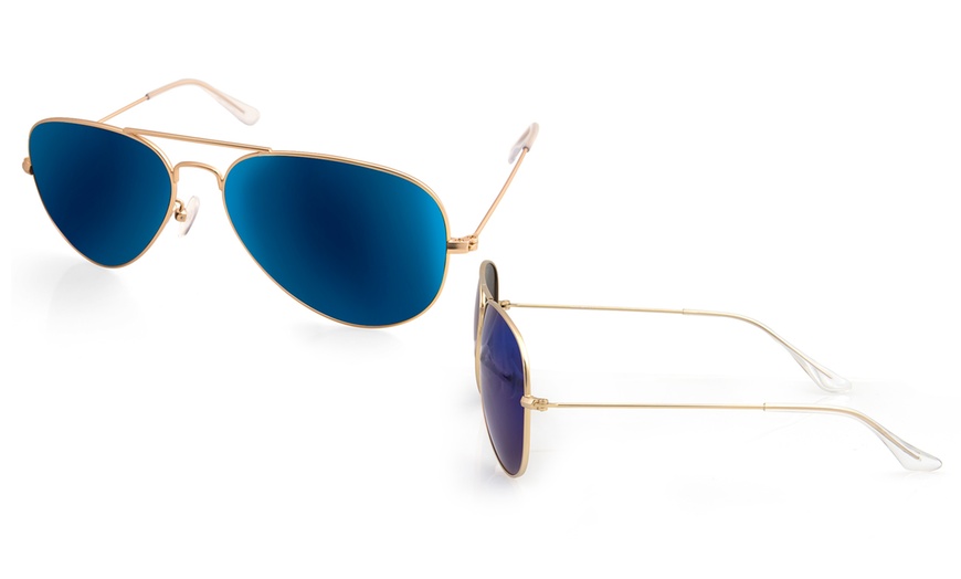 Mirrored Aviator Sunglasses | Groupon Goods
