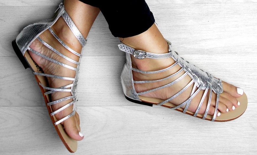 Image 4: Strappy Gladiator Sandals