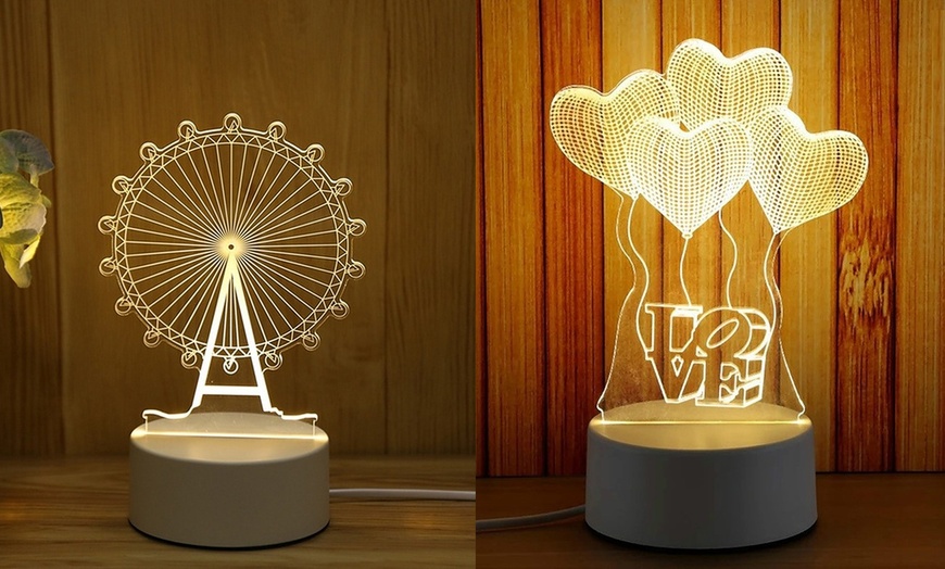 Image 18: LED 3D Night Light in Six Designs