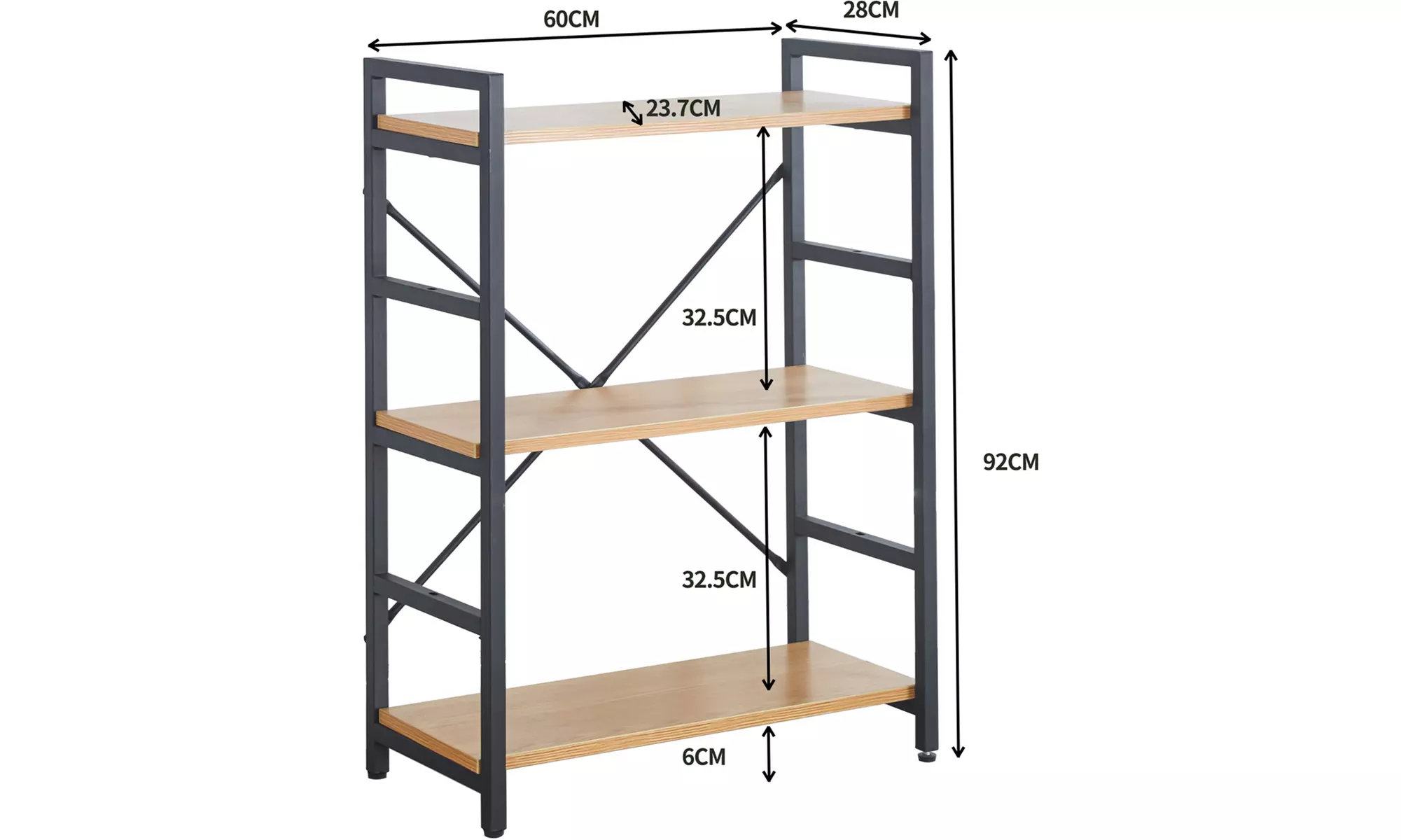 Sampur Holz- und Stahlregale, Industriestil