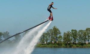 Flyboarden in de baai van IJburg