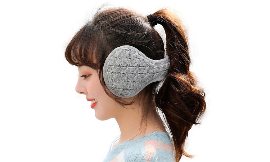 Image 5: Unisex Fleeced Knitted Earmuffs