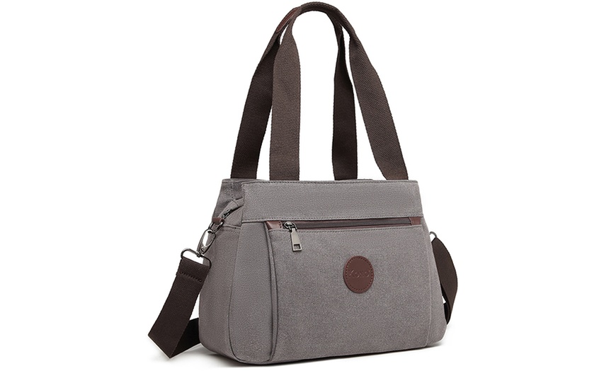 Image 13: Canvas Multi-Function Cross-Body Bag