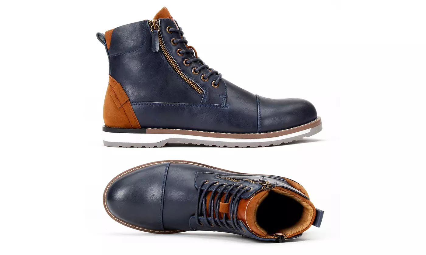 Harrison Men's Cap-Toe Dual Zipper Casual Boots - Second Medium