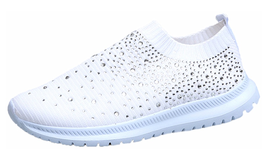 Diamante Knitted Trainers | Groupon