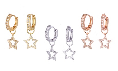 Mono-orecchino con stella forata Andromeda disponibile in 3 colori