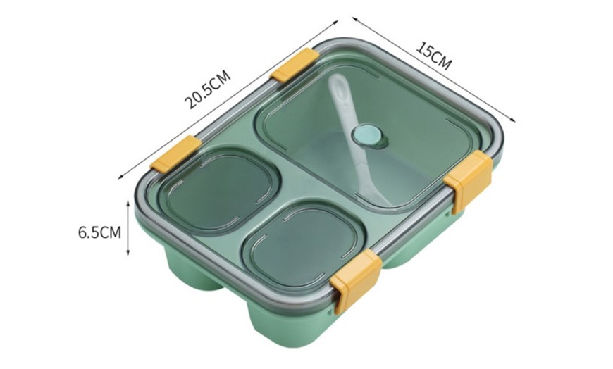 Image 12: Portable Microwaveable Lunch Box with Cutlery