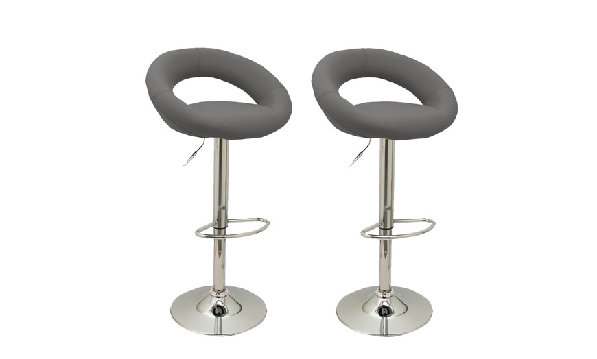 Image 15: Two Faux Leather Bar Stools