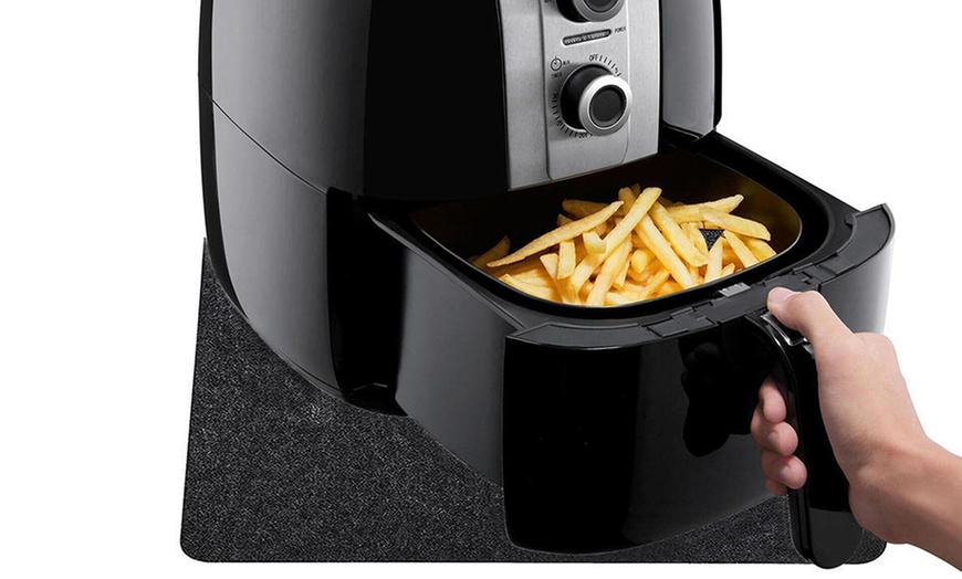 Image 3: Two-Piece Heat-Resistant Countertop Protector Mats for Air Fryers