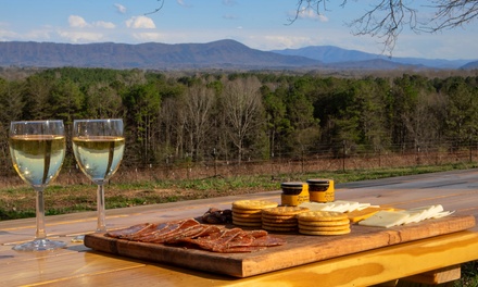 Cheese Tray with Logo Glass for One - Tennessee Mountain View Winery