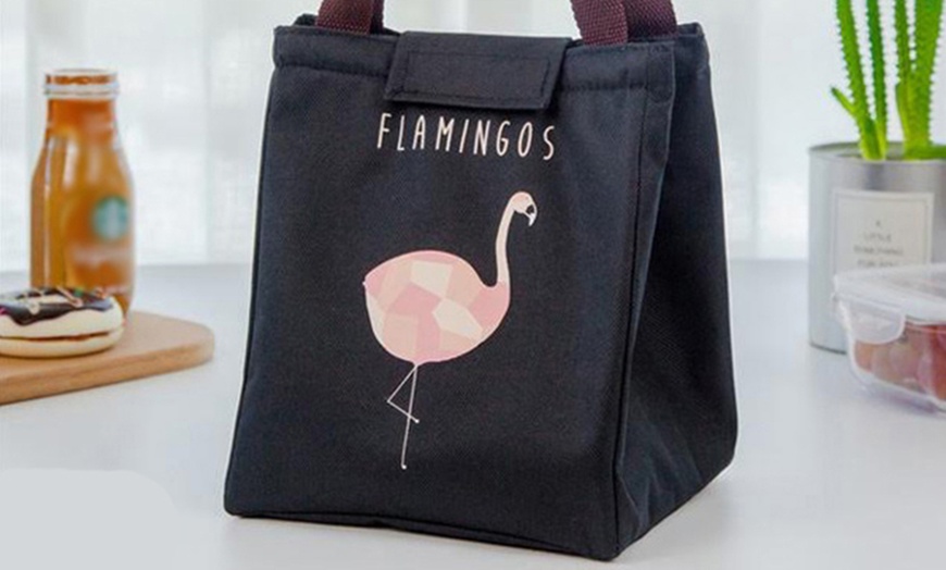 Image 2: Flamingo Insulated Lunch Bag