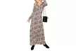 Doublju Women's Maxi Long-Sleeve Dress with Button Neckline. Plus Sizes Available. - Second Medium