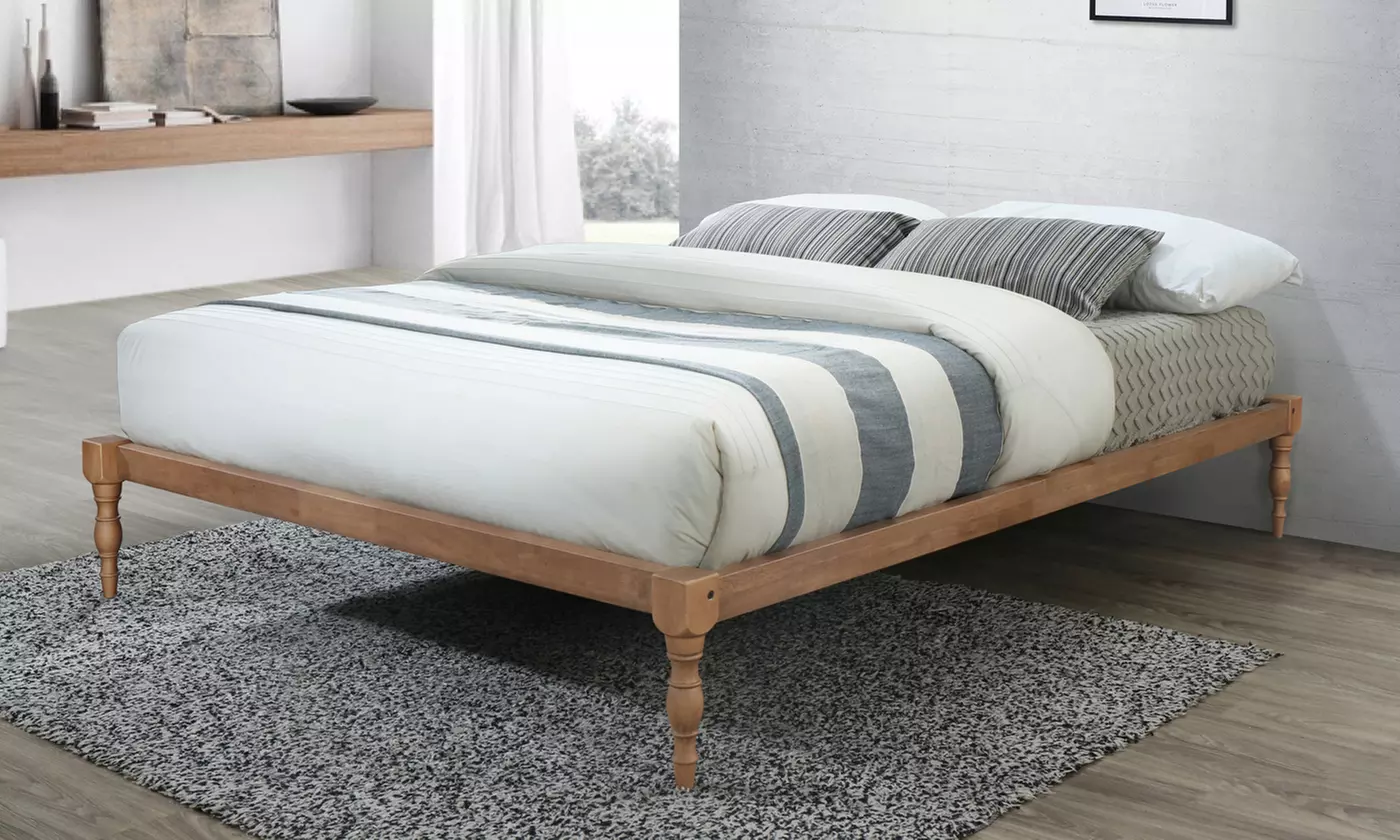 Baxton Studio Mansid Bohemian Style Solid Wood Platform Bed - Primary Image