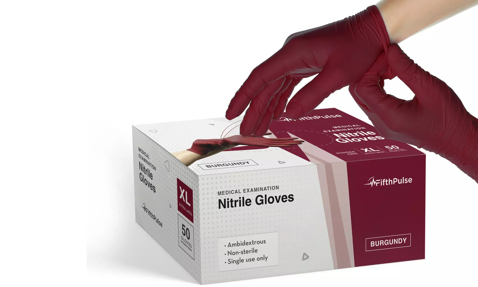 Fifth Pulse Nitrile Exam Latex Free and Powder Free Gloves - Box of 50
