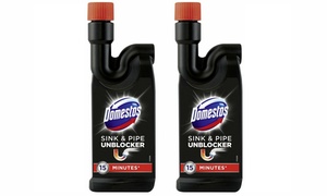 Two-Pack of Domestos Sink and Pipe Unblocker 500ml