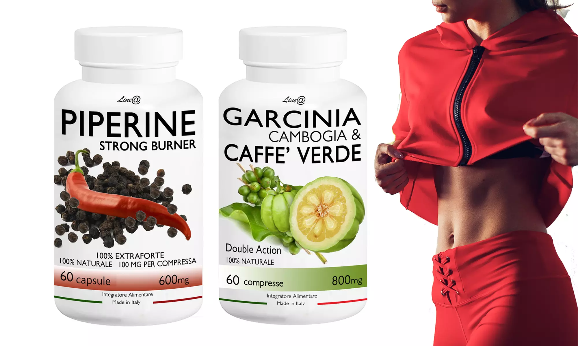 15 jours, 1 mois ou 2 mois de compléments alimentaires avec café vert, garcinine et piperine de la marque Line@Diet - Primary Image