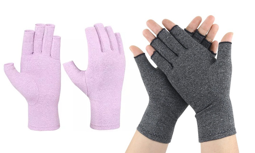 Image 15: Gants sans doigts à compression pour l'arthrite