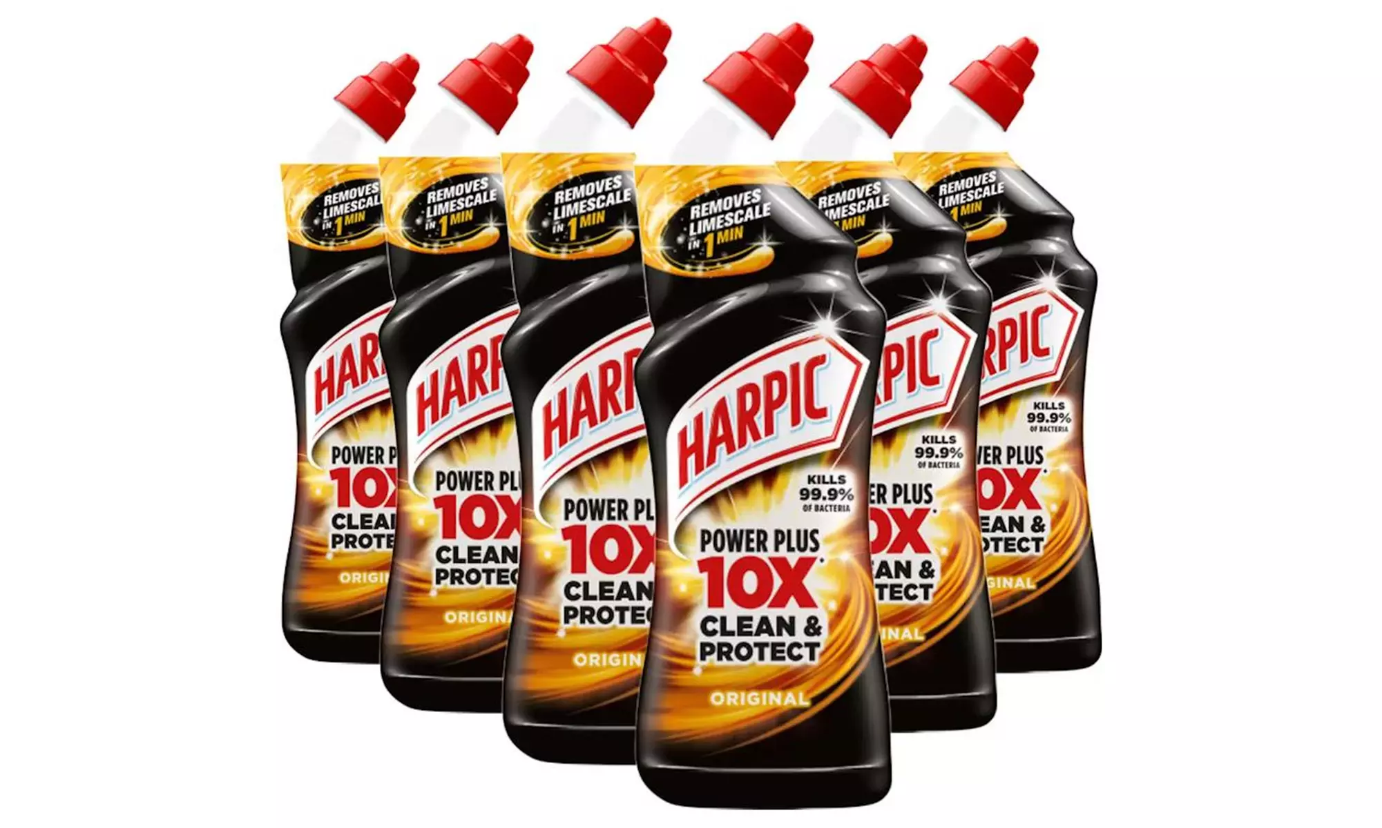 Six Packs of Harpic Power Plus Toilet Cleaner 750ml - Primary Image