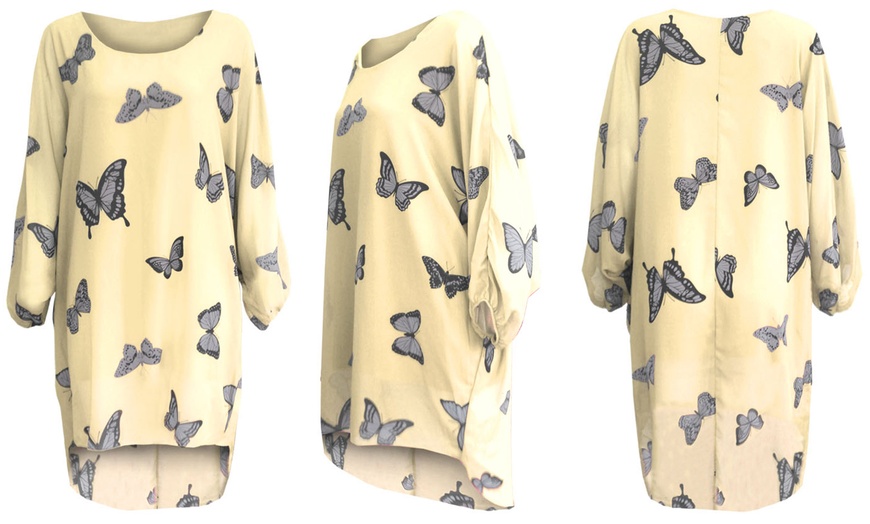 Image 6: Oversized Butterfly Print Top