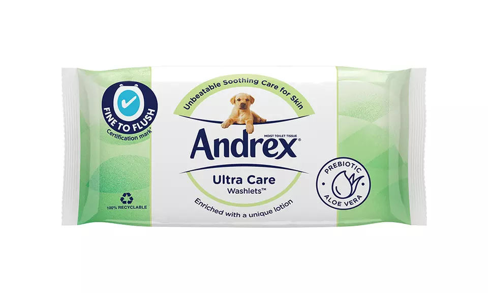 Andrex Washlets Confident Clean Biodegradable & Flushable Toilet Wipes