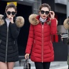 Image 1: Big Fur Collar Slim Mid-length Women’s Cotton Coat