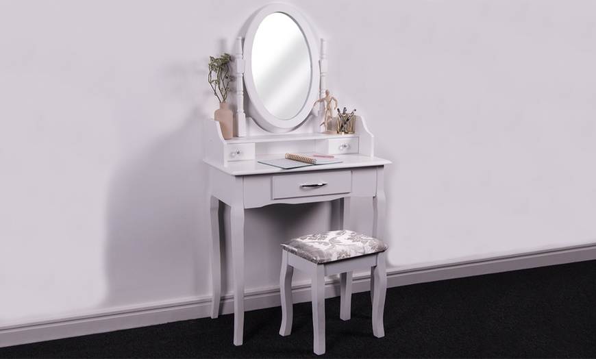 Image 6: Dressing Table with Stool Set