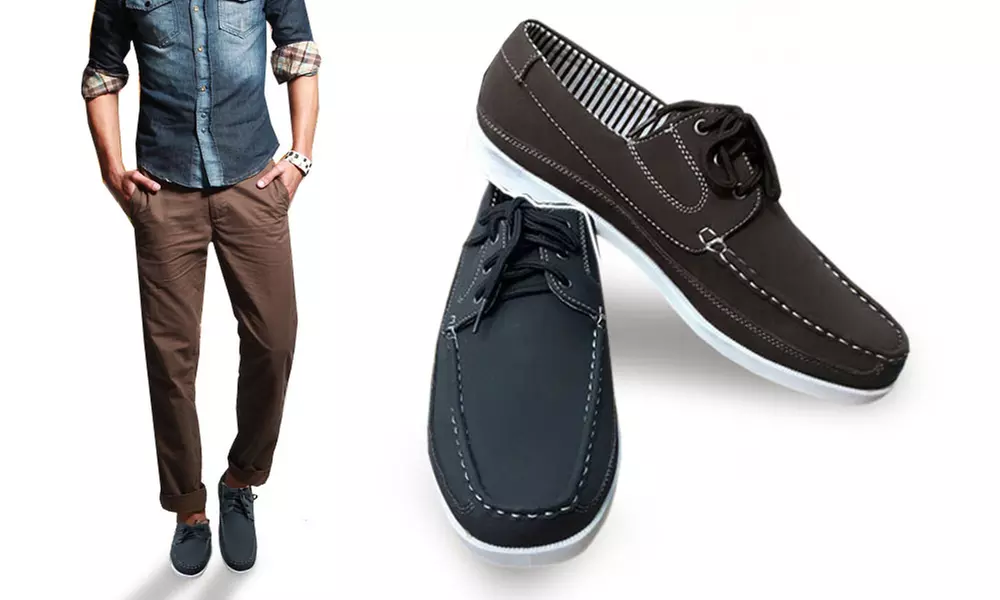 Italienische Herrenmoccasins für die Herbstzeit in Blau oder Braun in der Größe nach Wahl - Primary Image